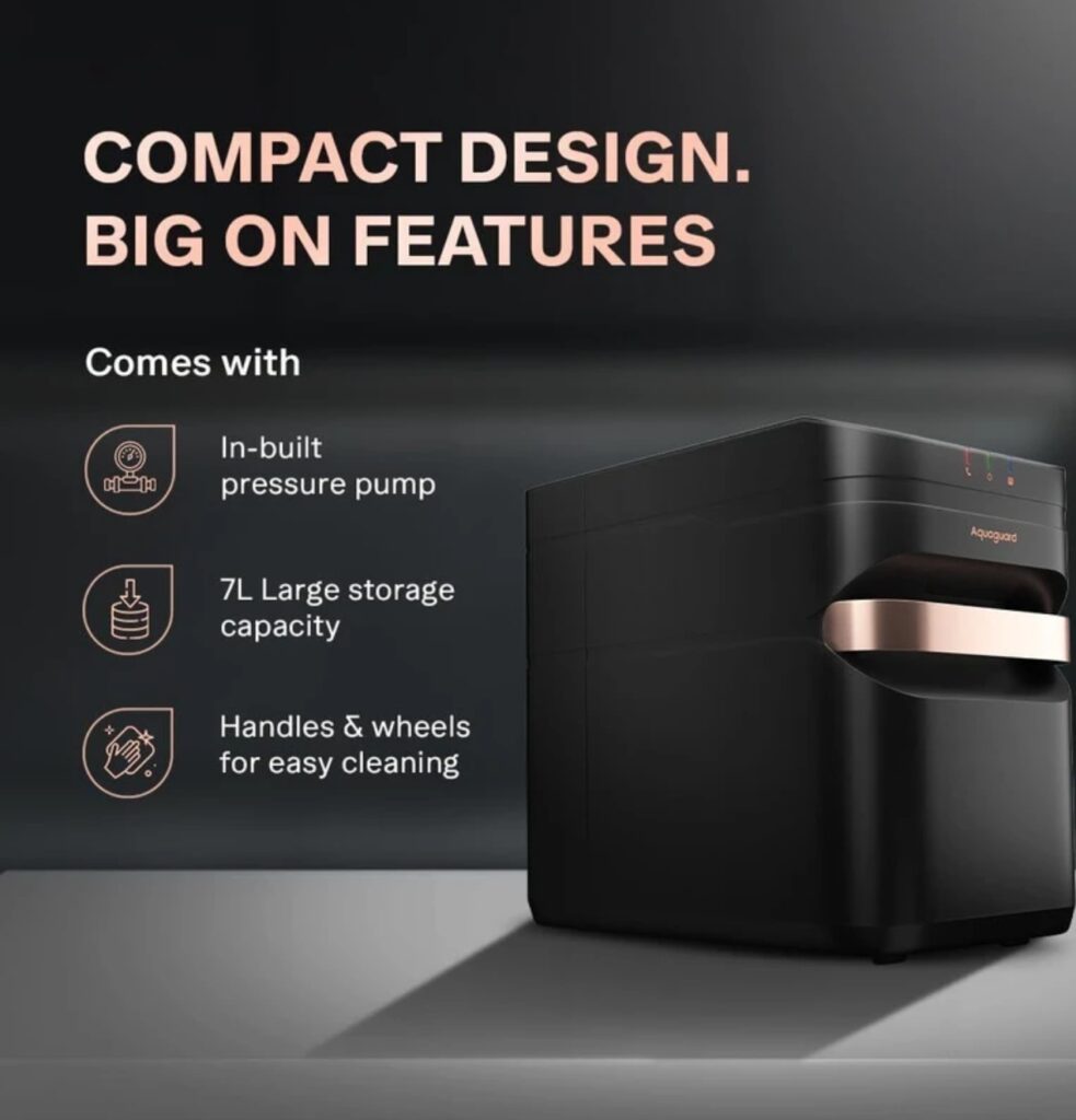 This is under sink water purifier of aquaguard brand, compact design